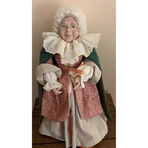 Vtg.Kaiser Porcelain Doll Mrs. Clause Granny Layered Dress Holiday Hand Painted